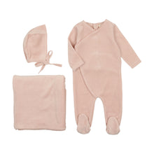 Load image into Gallery viewer, Mema Knits Velour Pico Edge 3PC Set - Pink
