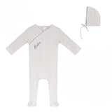 Bubani Boys Colored Stitching Collection Velour Footie And Bonnet
