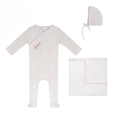Load image into Gallery viewer, Bubani Girls Colored Stitching Collection Velour Layette Set