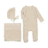 Mema Knits Floral Bud 3PC Set - Printed Blue