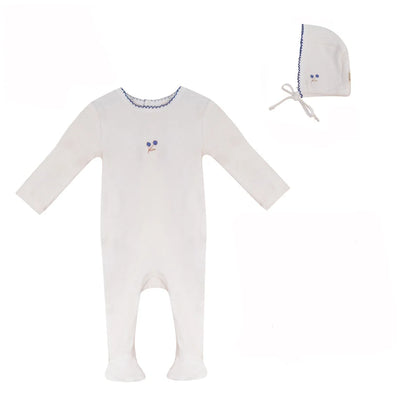 Bubani Boys Bud Collection Velour Footie and Bonnet