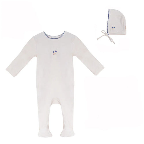 Bubani Boys Bud Collection Velour Footie and Bonnet