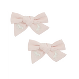 Le Enfant Petite Épopée Embroidered Bows (2 Pack) - Pink