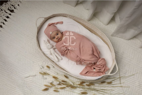 Cadeau Knit Wrap and BONNET - Mauve