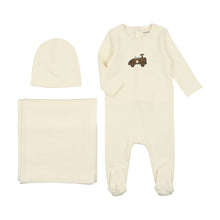 Load image into Gallery viewer, Mema Knits Car 3PC Set - Cream/Brown