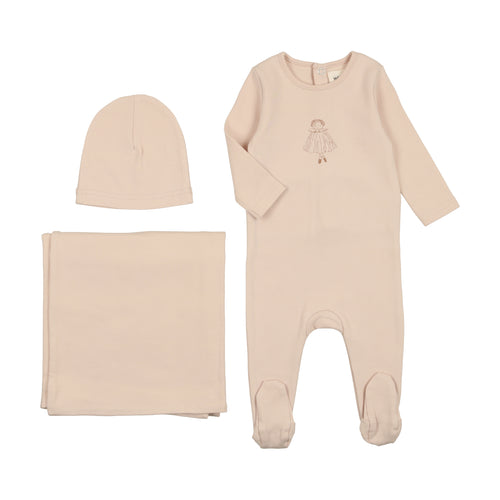 Mema Knits Doll 3PC Set - Pink Tint/Cream