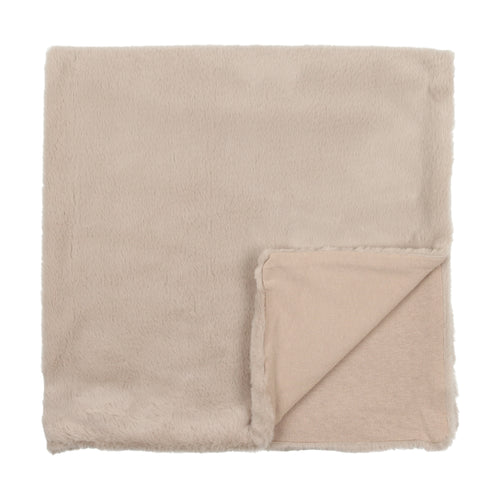 Mema Knits Fur Marrow Edge Blanket - Oatmeal