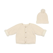 Load image into Gallery viewer, Mema Knits Knit Jacket + Pompom Hat - Cream