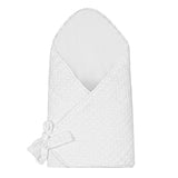 Bubani Lace Piquet Fabric Wrap Blanket - White