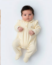 Load image into Gallery viewer, Escada Velour Footie - Antique White