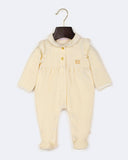 Escada Velour Footie - Antique White