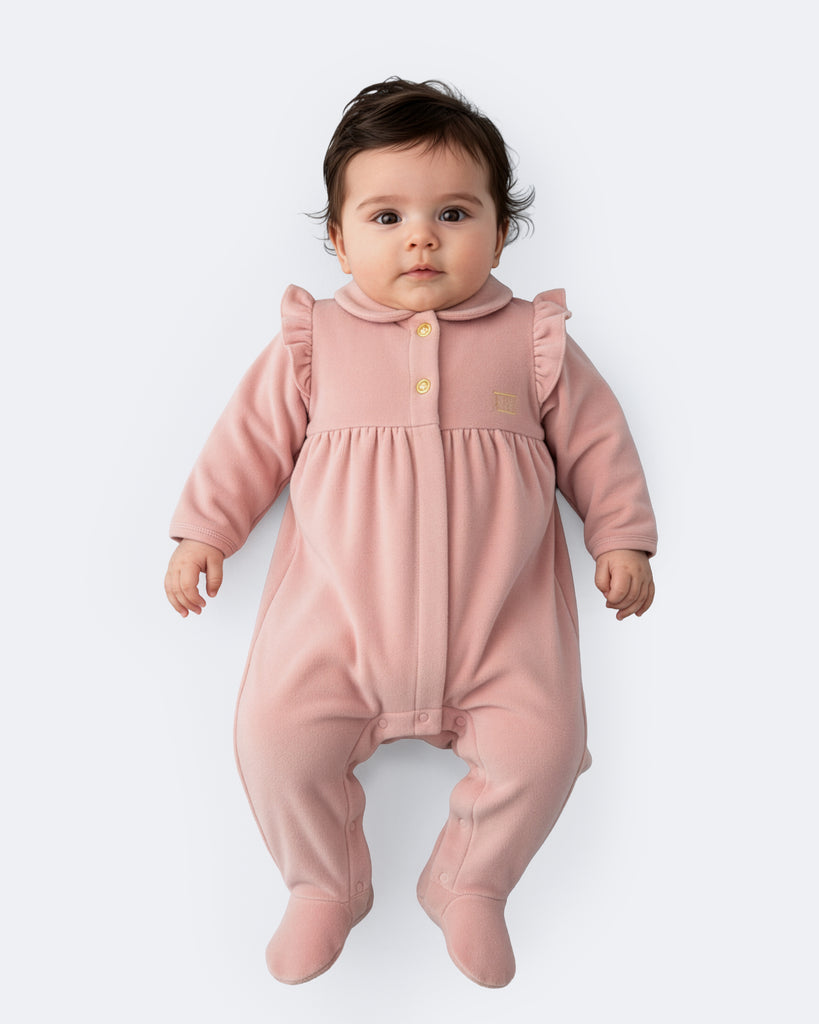 Escada Velour Footie - Bridal Rose