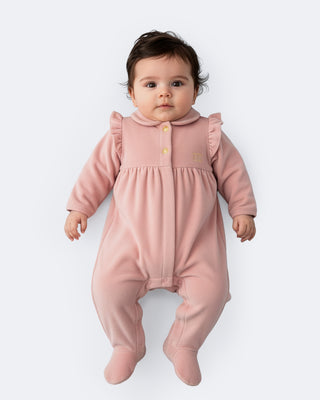 Escada Velour Footie - Bridal Rose