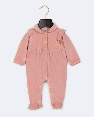 Escada Velour Footie - Bridal Rose