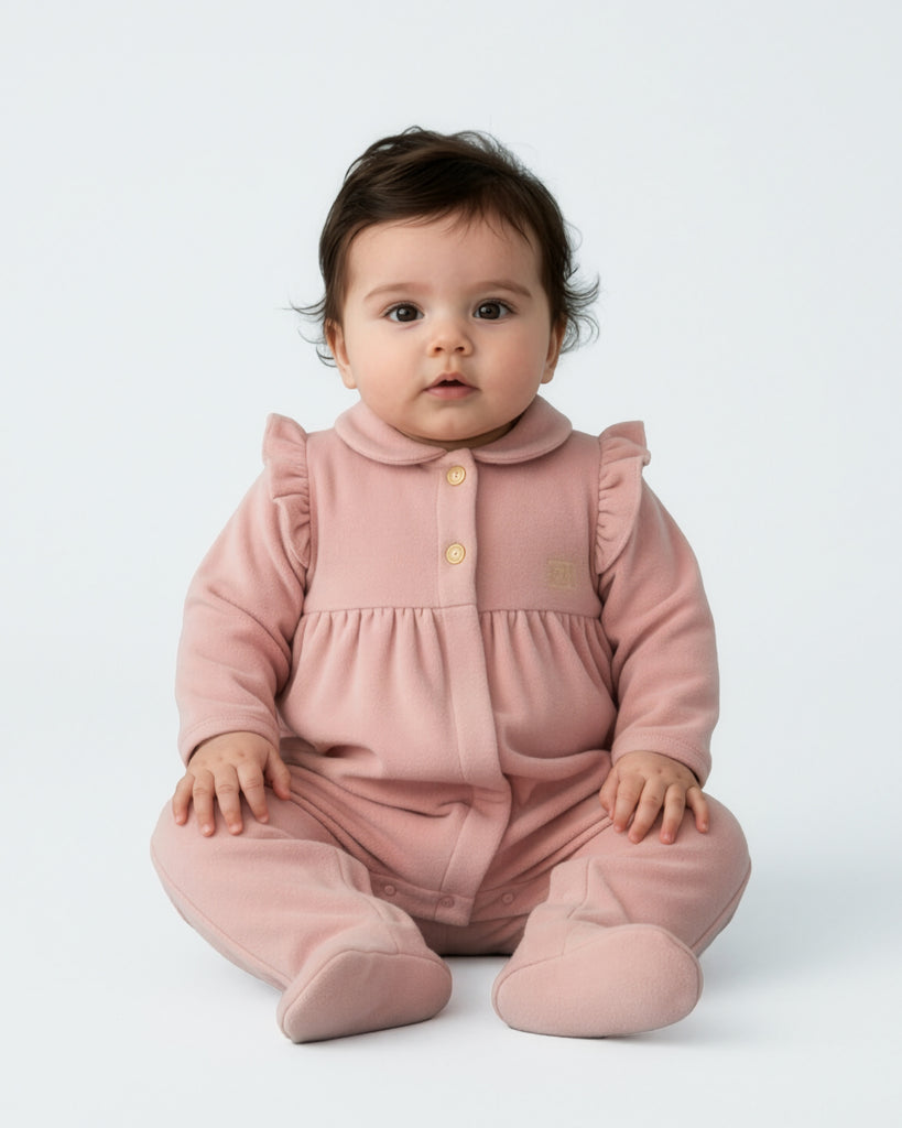 Escada Velour Footie - Bridal Rose