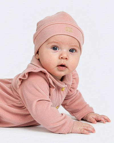 Escada Newborn Logo Hat - Bridal Rose