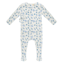 Load image into Gallery viewer, Bubani Ribbed Leaf Footie - Blue Floral