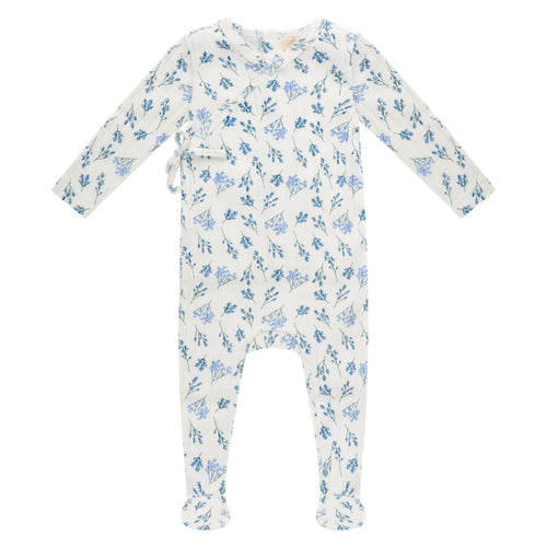 Bubani Ribbed Leaf Footie - Blue Floral