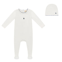 Load image into Gallery viewer, Bubani Boat Collection Footie And Hat - White