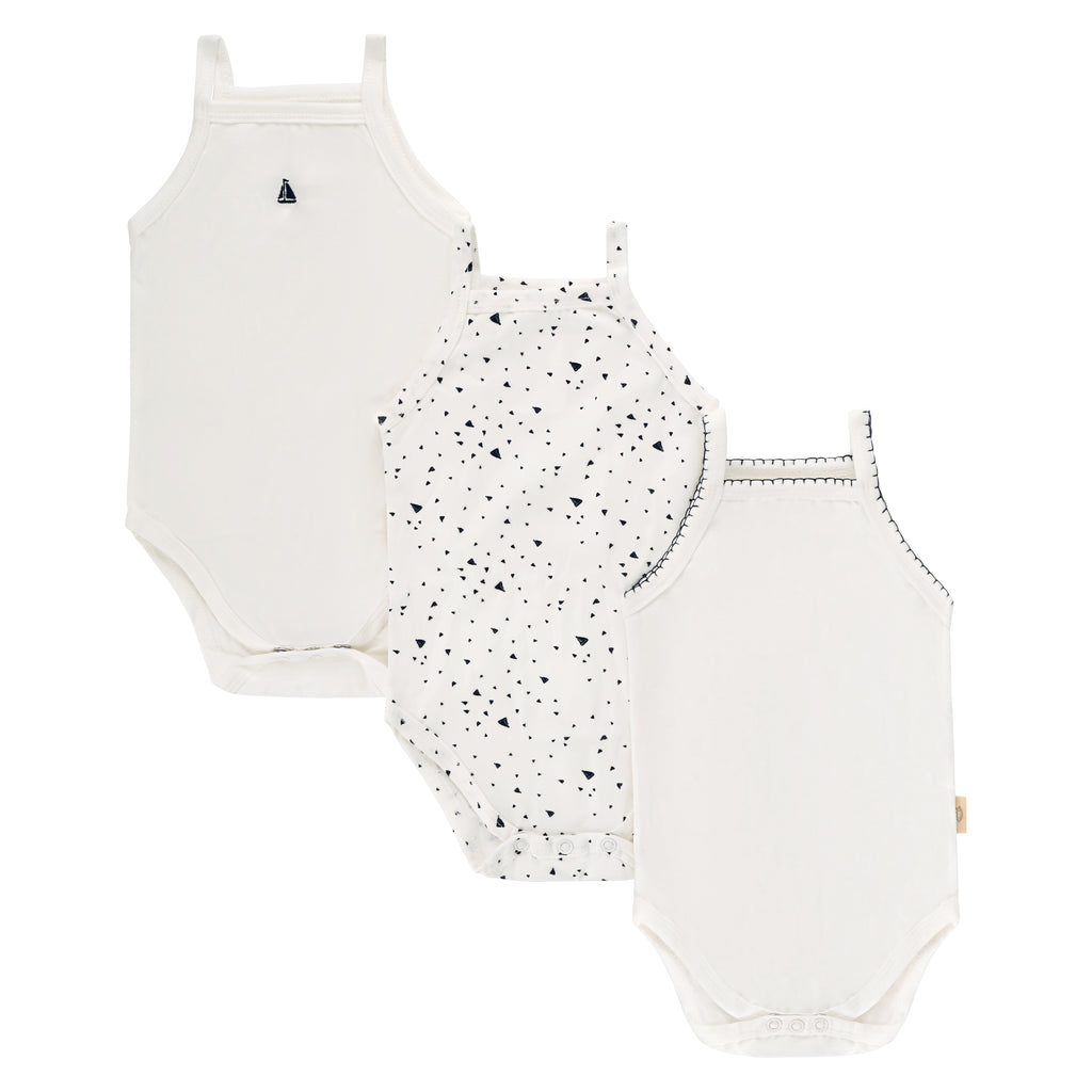 Bubani Boat Collection Onesies - White/Blue