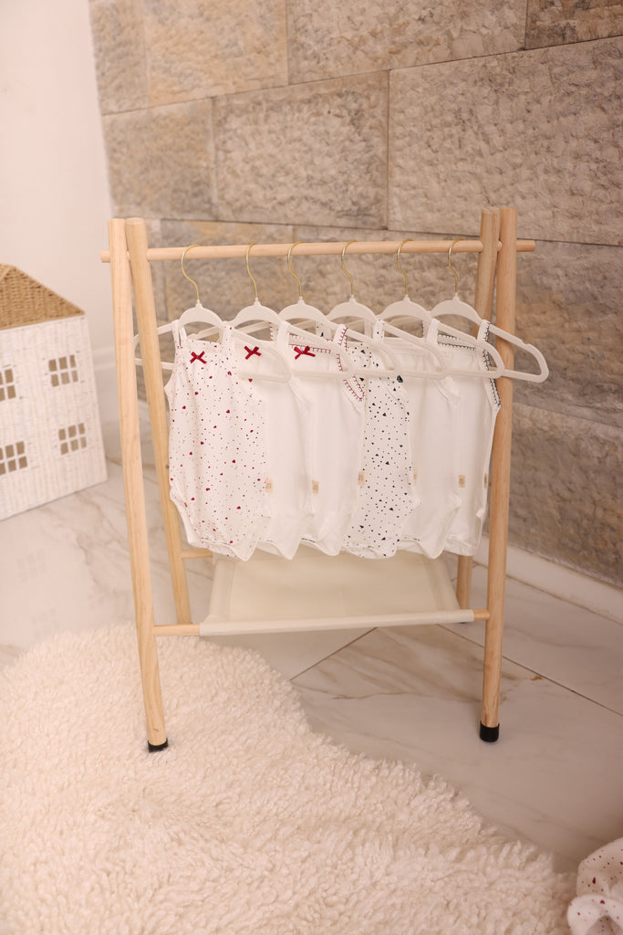 Bubani Heart Collection Onesies - White/Pink