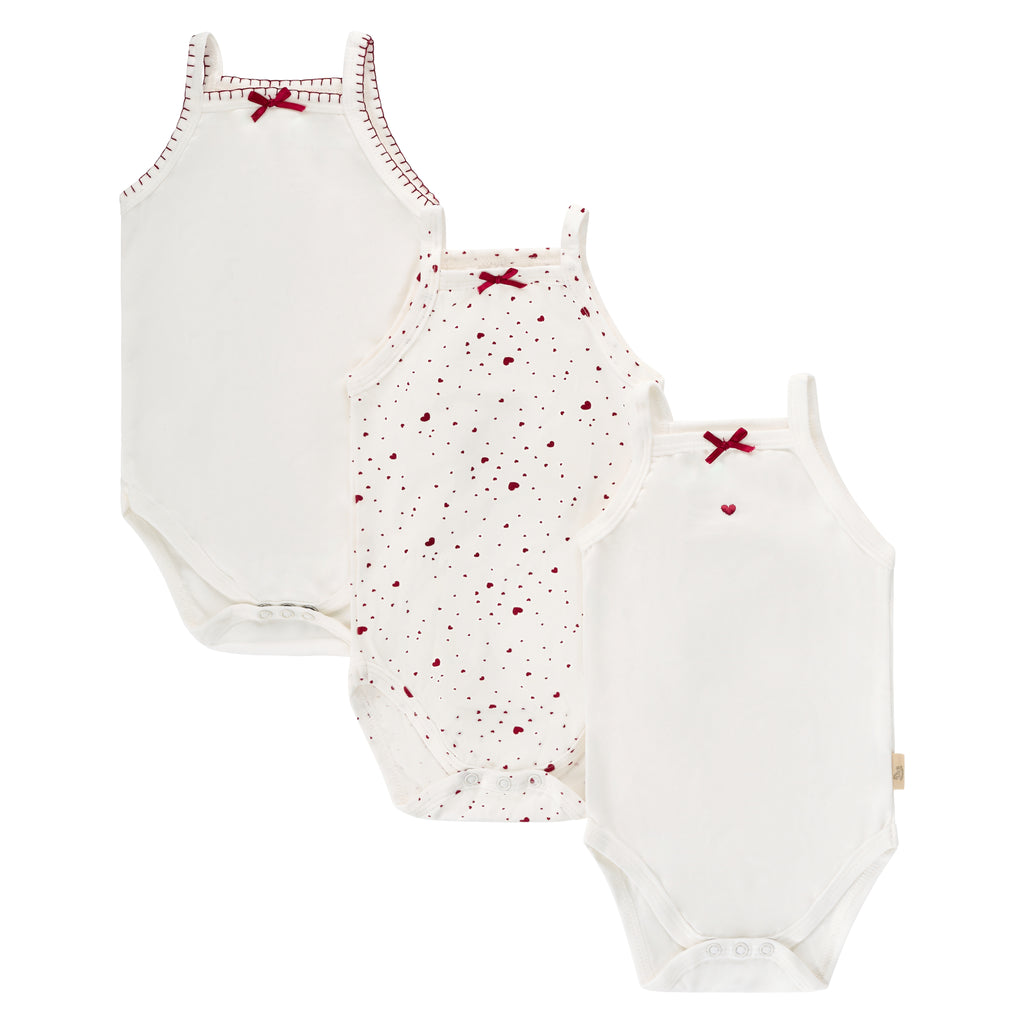 Bubani Heart Collection Onesies - White/Pink