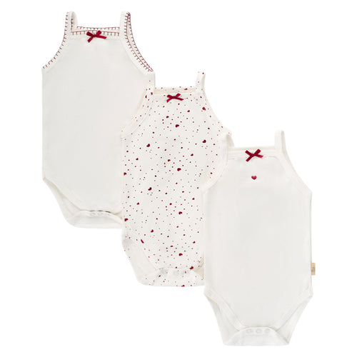 Bubani Heart Collection Onesies - White/Pink