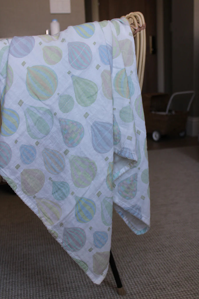 Little Threads Pastel Air Balloon Muslin Blanket
