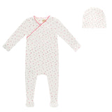 Bubani Floral Collection Girls Footie And Hat