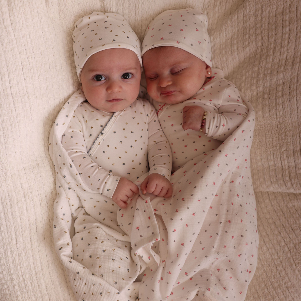 Bubani Floral Collection Boys Footie And Hat