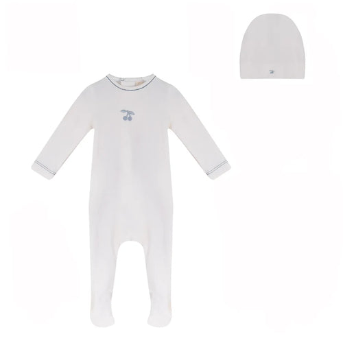Bubani Boys Eyelet Cherry Collection Footie And Hat