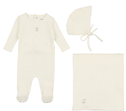 Bee & Dee Classic Pointelle Collection Set -Snow White