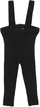 Load image into Gallery viewer, Lil Legs Knit Long Suspender Leggings - Black
