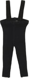 Lil Legs Knit Long Suspender Leggings - Black