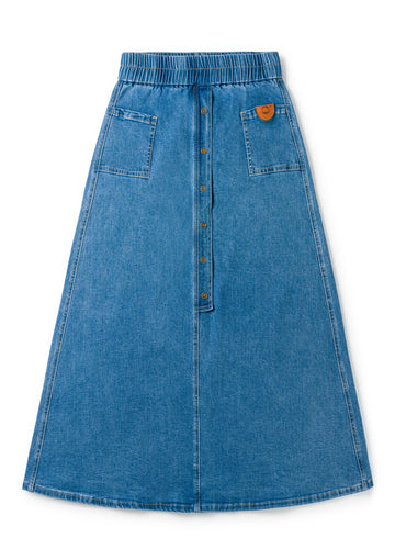 Birnham On The Sea Denim Midi Skirt - Denim