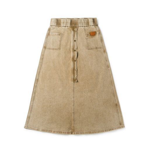 Birnham On The Sea Denim Midi Skirt - Desert Denim