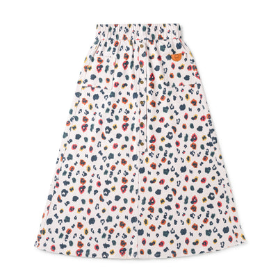 Birnham On The Sea Denim Midi Skirt - Rainbow Leopard