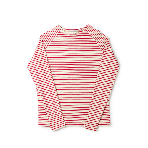 Birnham On The Sea Teen Crew - Cherry Stripe