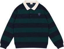 Load image into Gallery viewer, Lil Legs Fan Club Polo Sweatshirt - Varsity/Navy Green