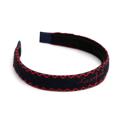 Le Enfant Edged Knit Hairband - Navy