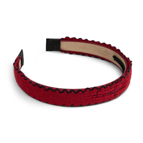 Le Enfant Edged Knit Hairband - Red