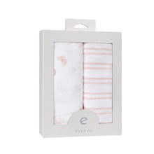 Load image into Gallery viewer, Ely&#39;s &amp; Co Cotton Crib/Toddler Bed Sheets - Butterfly &amp; Stripe