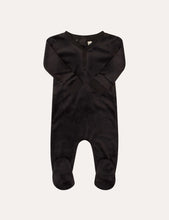 Load image into Gallery viewer, Crew Velour Track Romper - Black