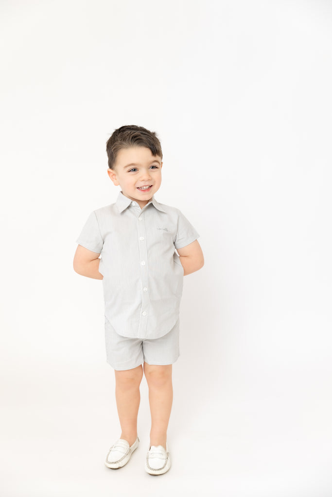 Nou Nelle Striped Boy Set - Sage