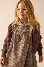 Load image into Gallery viewer, Lil Legs Home Garden Laced Trimmed Dress - Oxford Tan Print