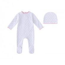 Load image into Gallery viewer, Mini Label Girls Bright Floral Print Footie And Hat - White