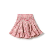Birnham On The Sea Ruffle Skirt - Pink Denim Stripe