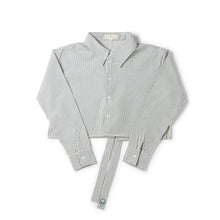Load image into Gallery viewer, Birnham On The Sea Teen Bow Shirt - Blue Stripe
