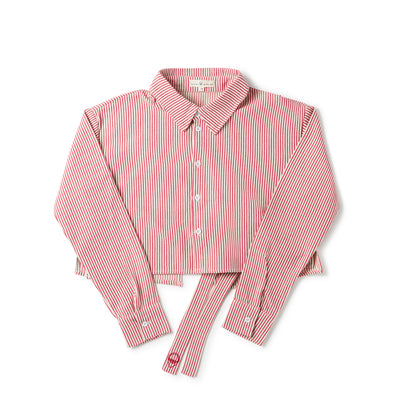 Birnham On The Sea Teen Bow Shirt - Pink Stripe
