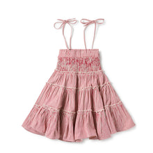 Load image into Gallery viewer, Birnham On The Sea Smocked Jumper - Pink Stripe